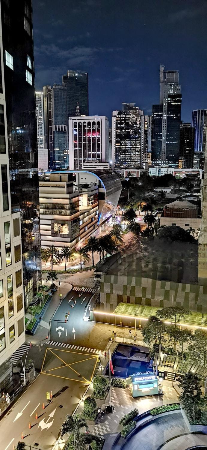 Property building, Night, City view, Street view, Location