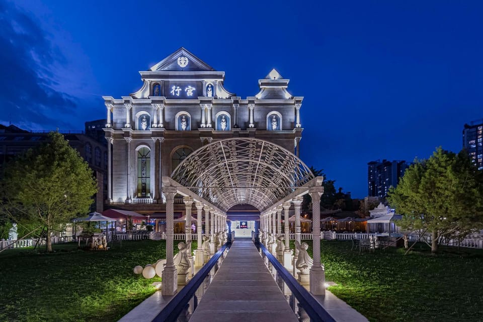 Property building, Night, Garden