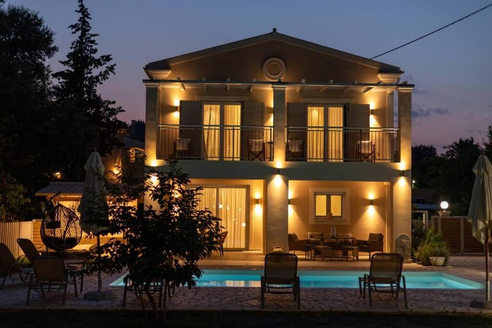 Night, Pool view, Swimming pool