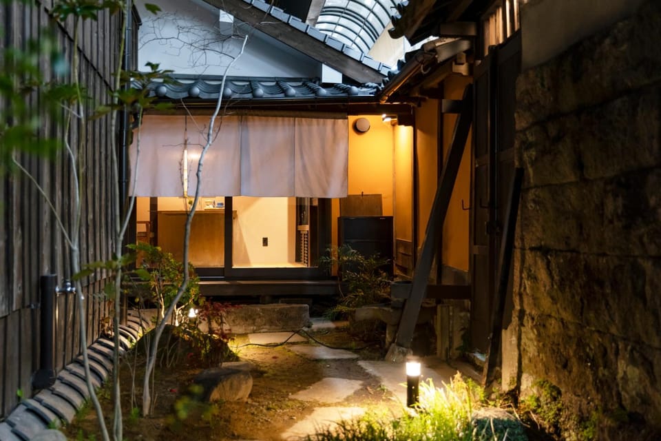 Property building, Night, Garden, Garden view