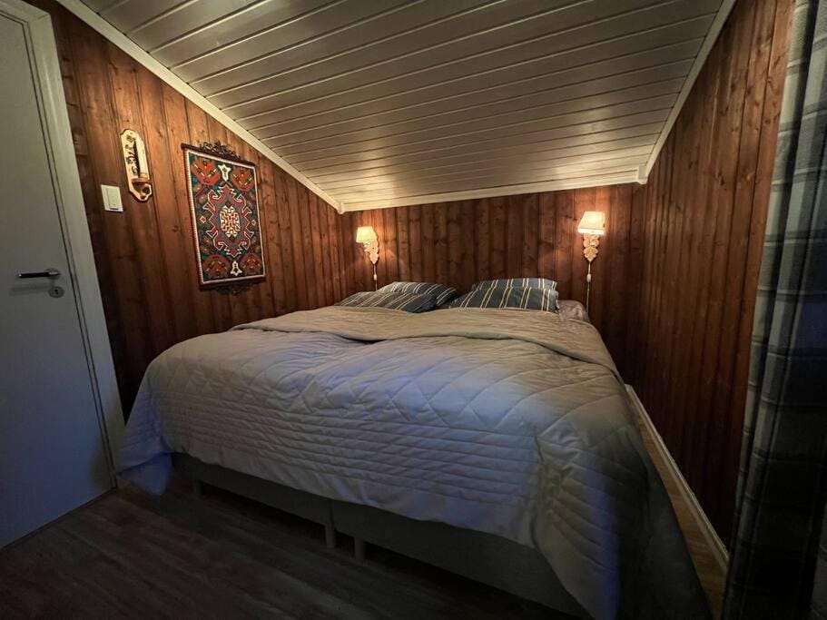 Koselig hytte med uteplas ved Hallingdalselva House in Viken, Norway