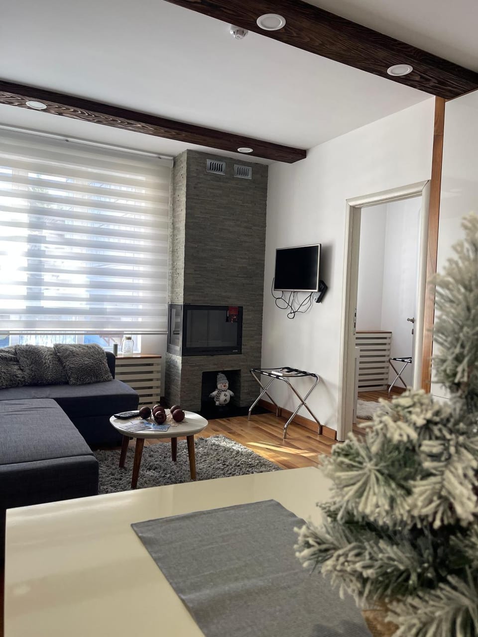 Living room, fireplace