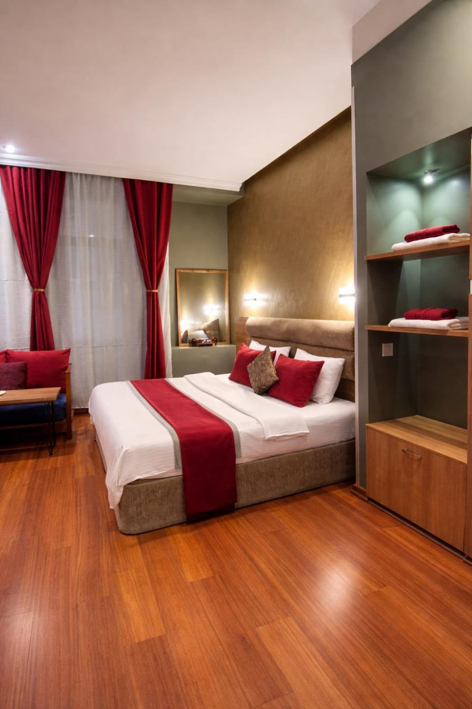Bed, Photo of the whole room, Bedroom, towels, wardrobe