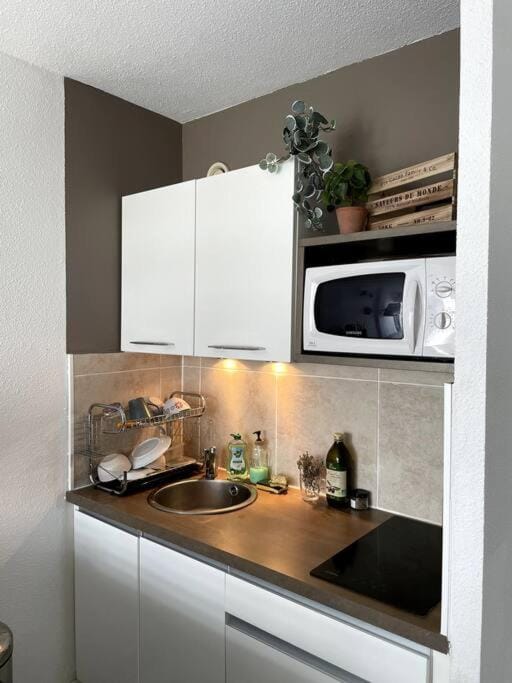 Coffee/tea facilities, Kitchen or kitchenette, stove, toaster
