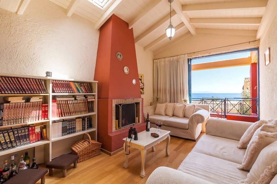 Library, Living room, Seating area, Sea view, flat iron