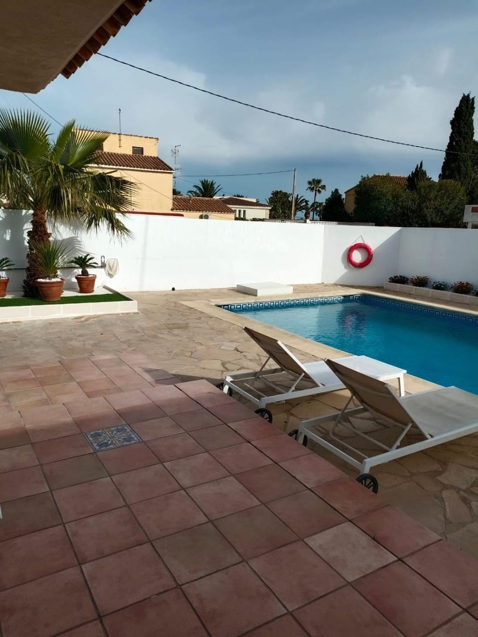 Pool view, sunbed