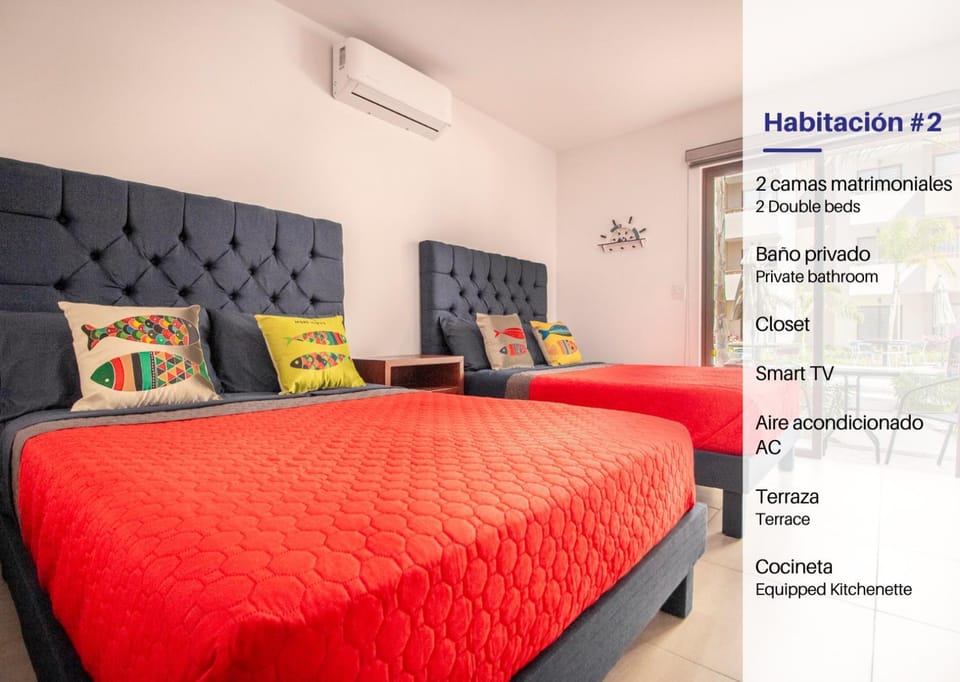 Bed, Bedroom, air conditioner