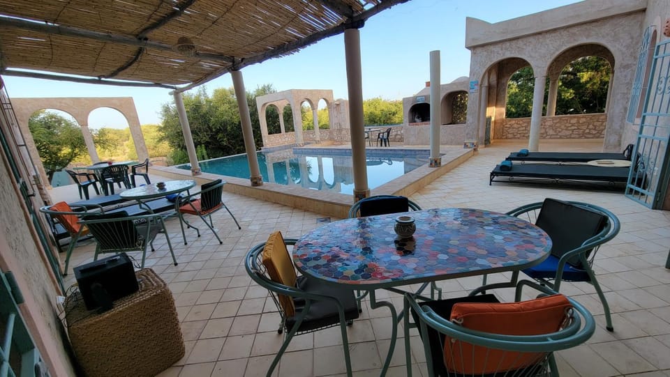 Patio, Pool view, Swimming pool, sunbed