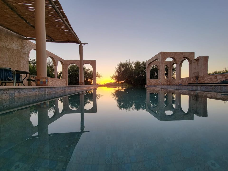 Pool view, Swimming pool, Sunset