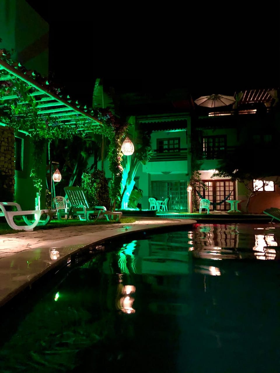 Night, Garden view, Pool view, Swimming pool