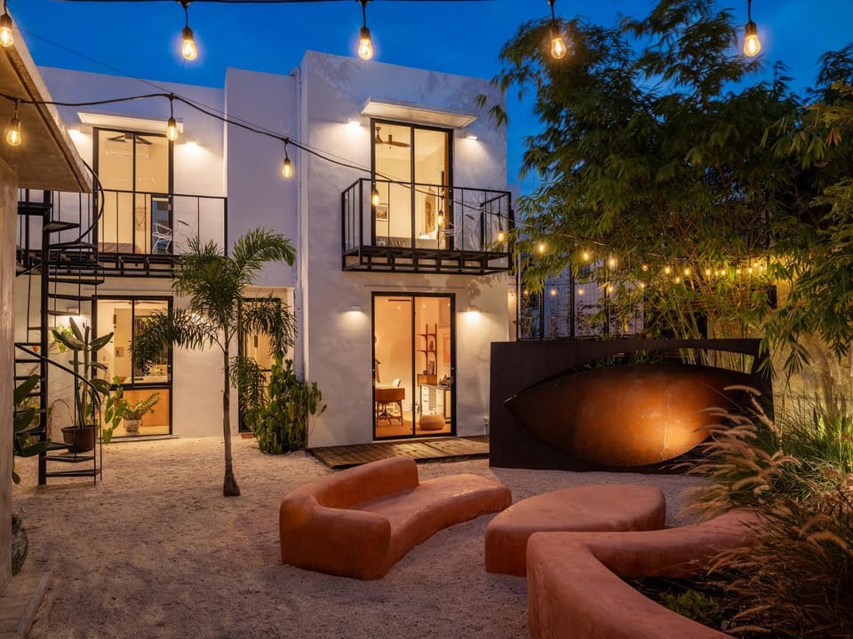 Patio, Night, Garden, Seating area, Garden view