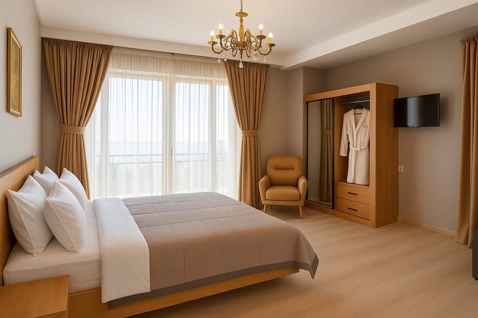 Bed, TV and multimedia, Photo of the whole room, Bedroom, towels, wardrobe