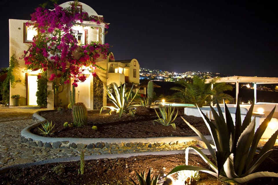 Property building, Facade/entrance, Night, Garden, Garden, Balcony/Terrace, Garden view, Swimming pool