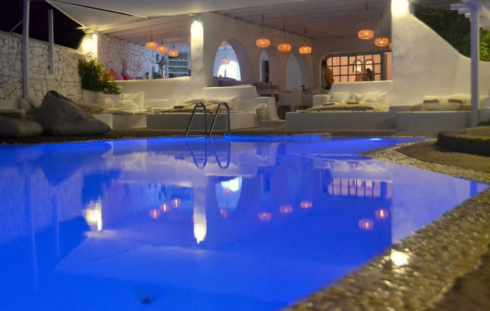 Night, Pool view, Swimming pool