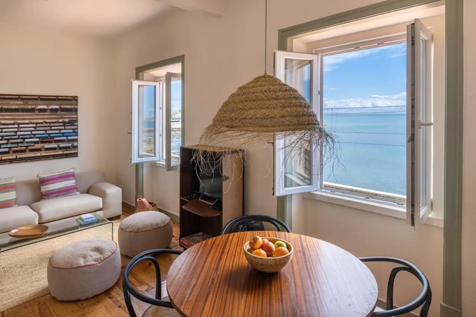 Living room, Seating area, Dining area, Sea view
