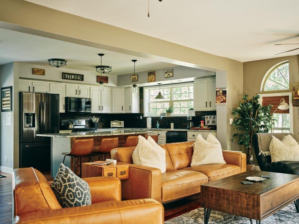 Living room, kitchen