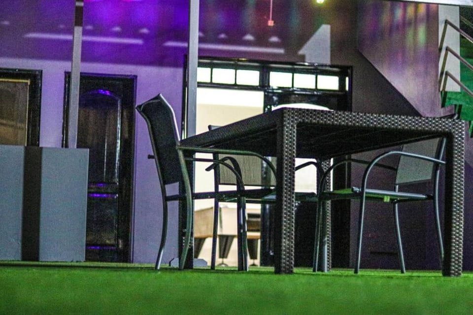 Patio, Night, Seating area