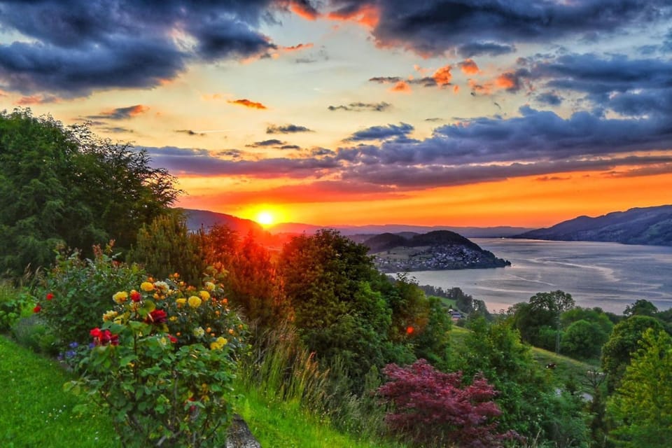 Natural landscape, View (from property/room), Mountain view, Sunset