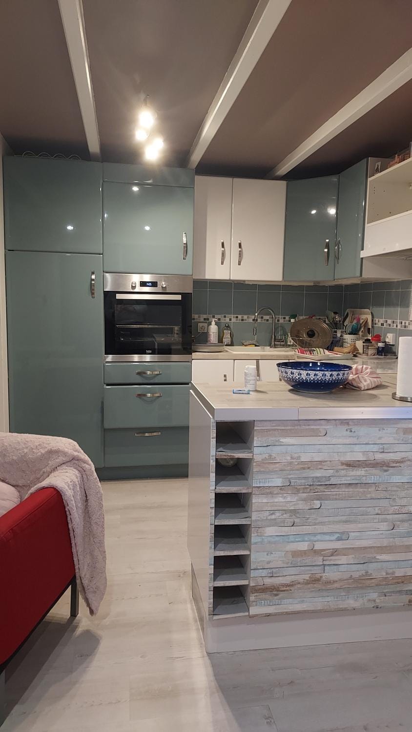 Kitchen or kitchenette, dishwasher, minibar, stove