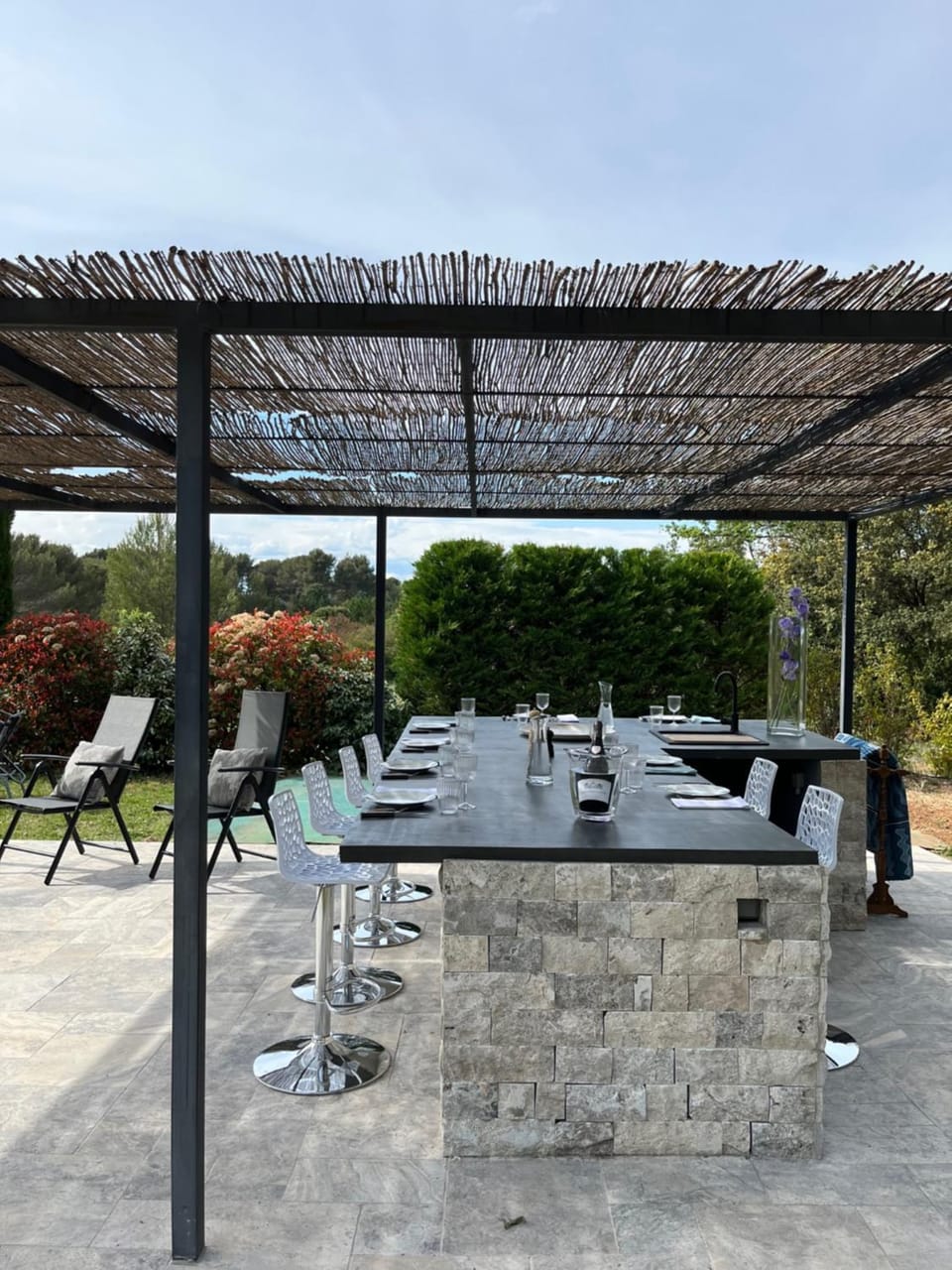 Patio, Dining area, Swimming pool