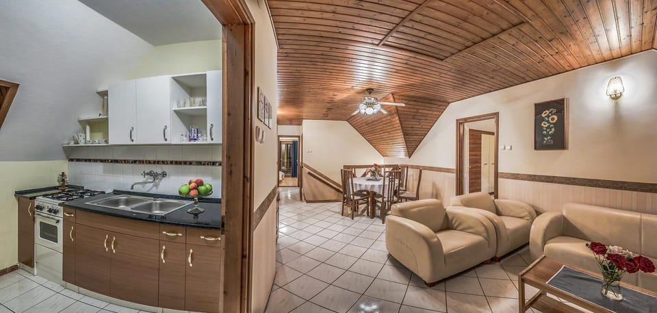 Living room, kitchen