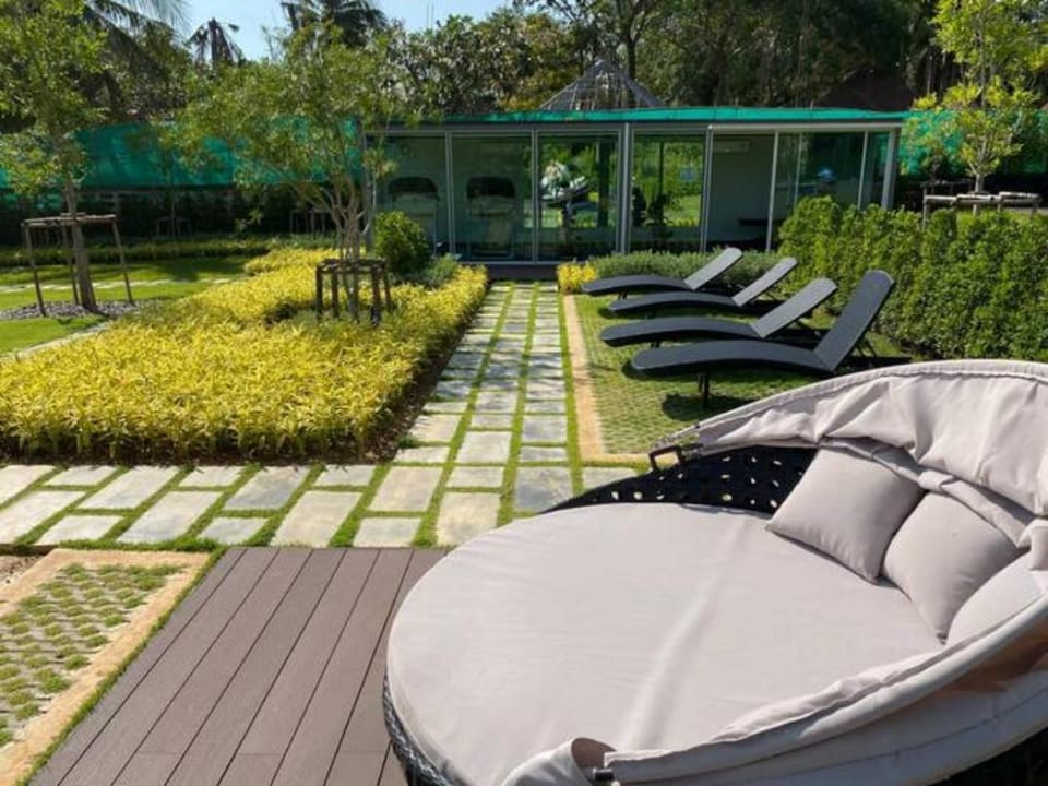 Day, Garden, sunbed
