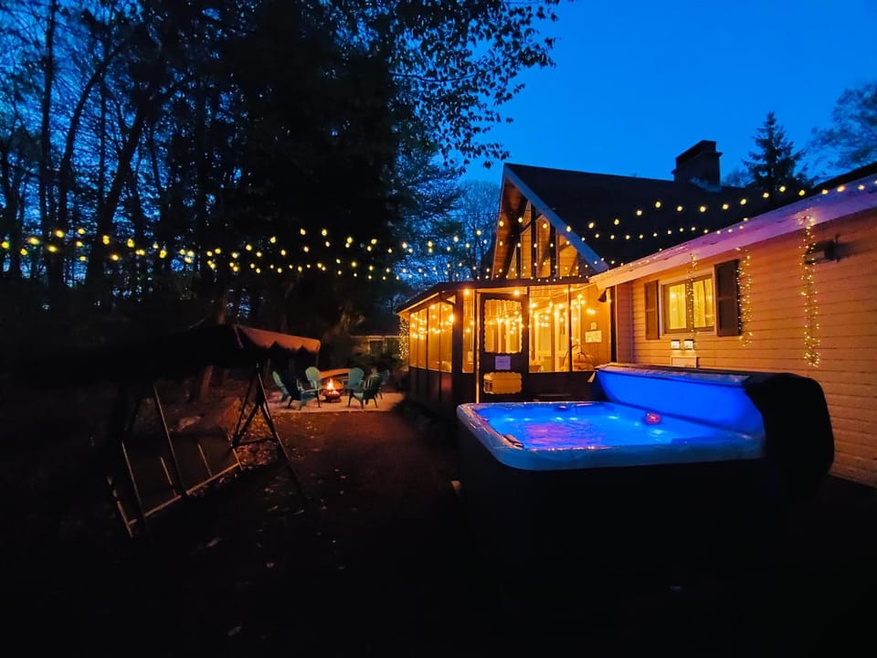 Night, Natural landscape, Hot Tub