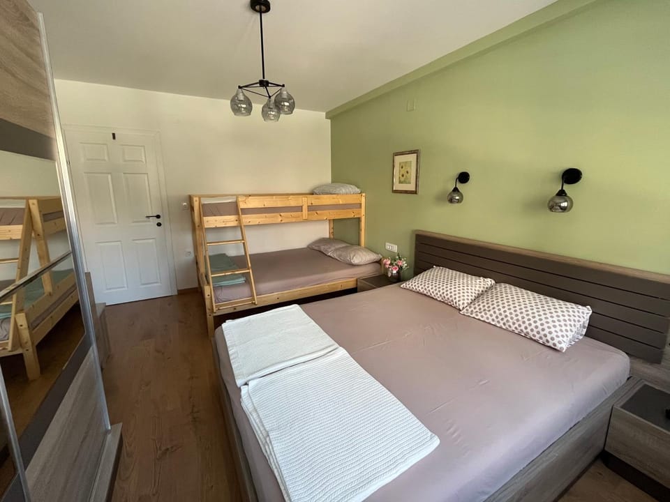 Bed, Photo of the whole room, Bedroom, bunk bed, wardrobe