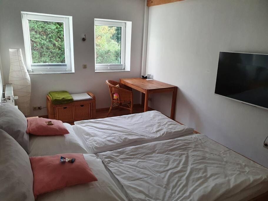 Bed, TV and multimedia, Photo of the whole room, Bedroom
