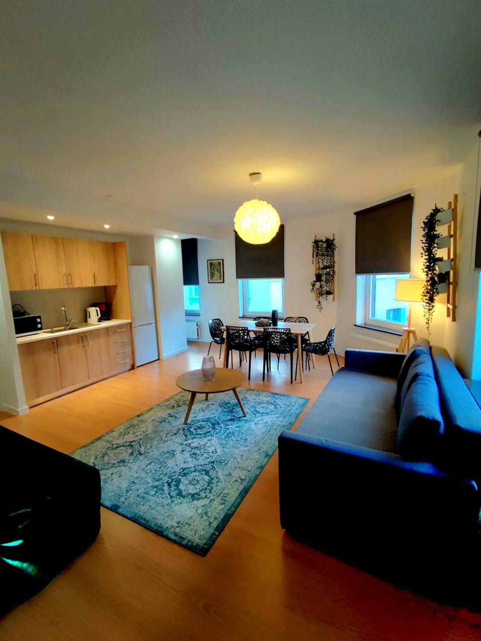 Kitchen or kitchenette, Living room, Dining area