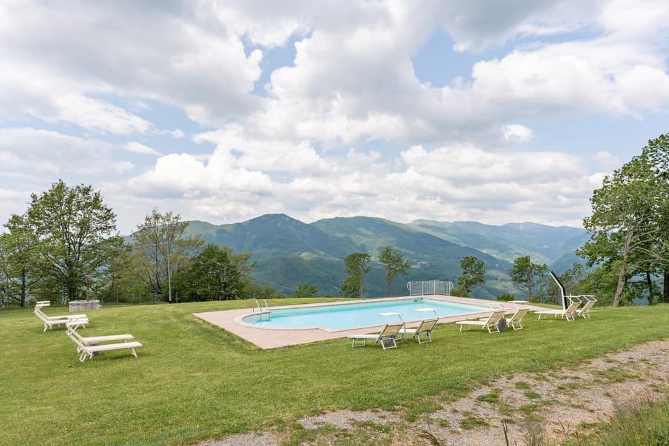 Property building, Living room, Swimming pool
