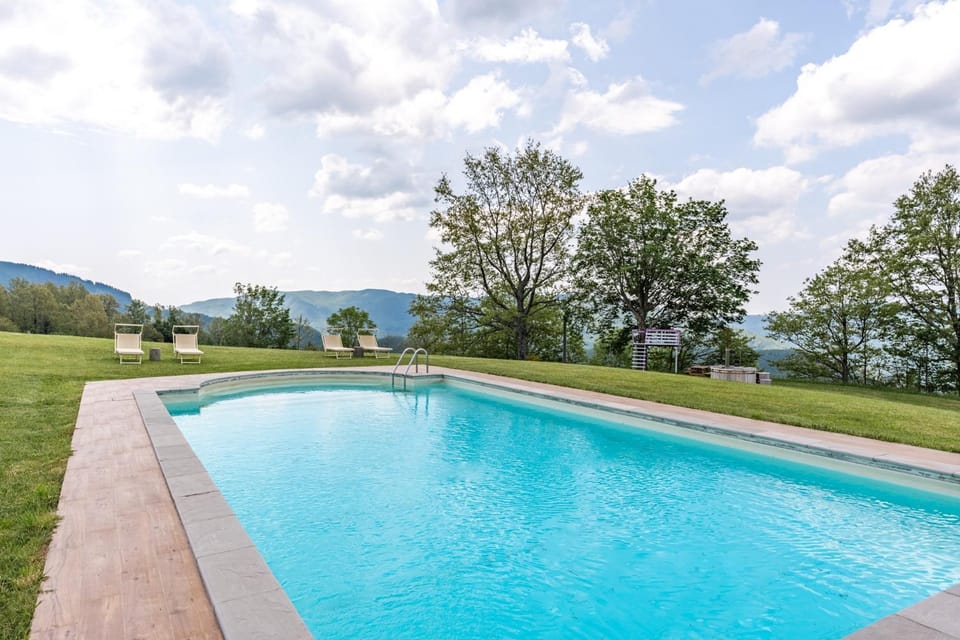 Property building, Living room, Swimming pool