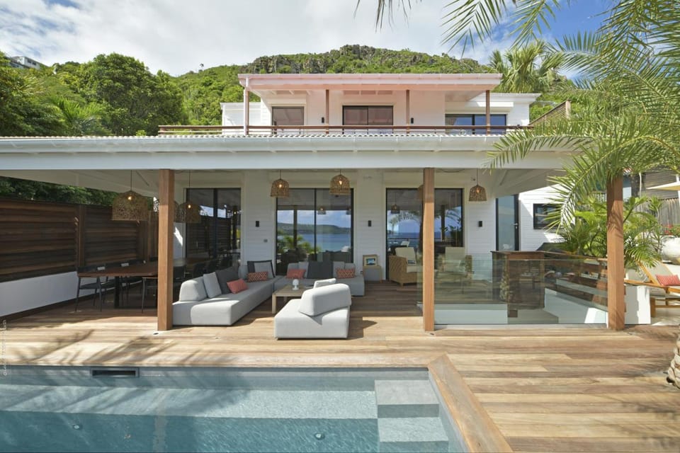 Property building, Patio, Natural landscape, Garden, View (from property/room), Balcony/Terrace, Living room, Seating area, Garden view, Pool view, Swimming pool, sunbed