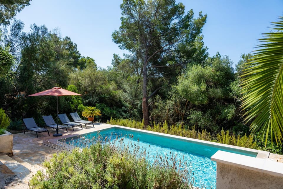 Property building, Living room, Swimming pool
