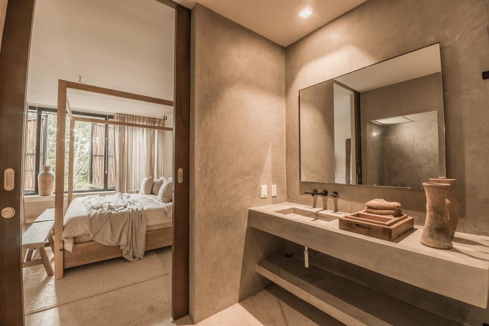 Bed, Bathroom