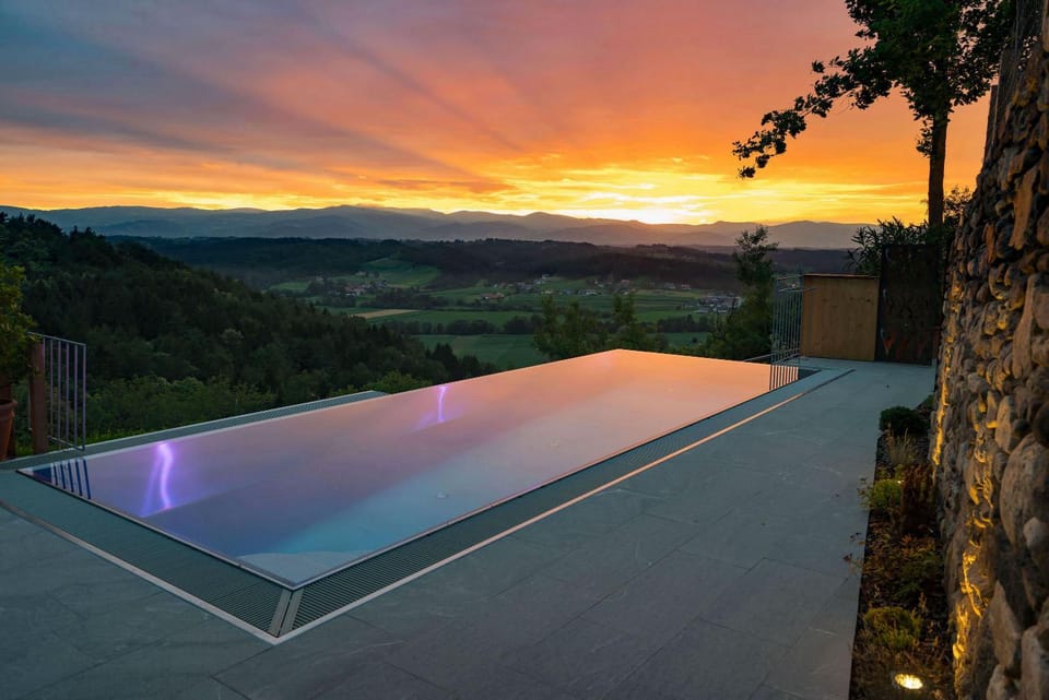 View (from property/room), Swimming pool, Sunset