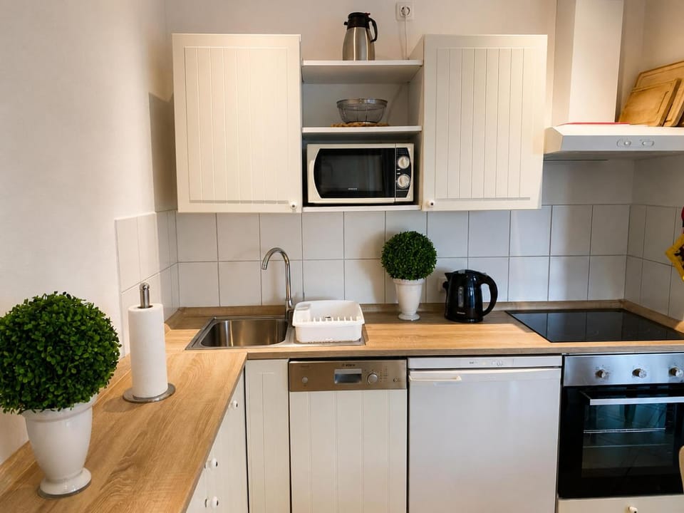 Kitchen or kitchenette, stove, kitchen