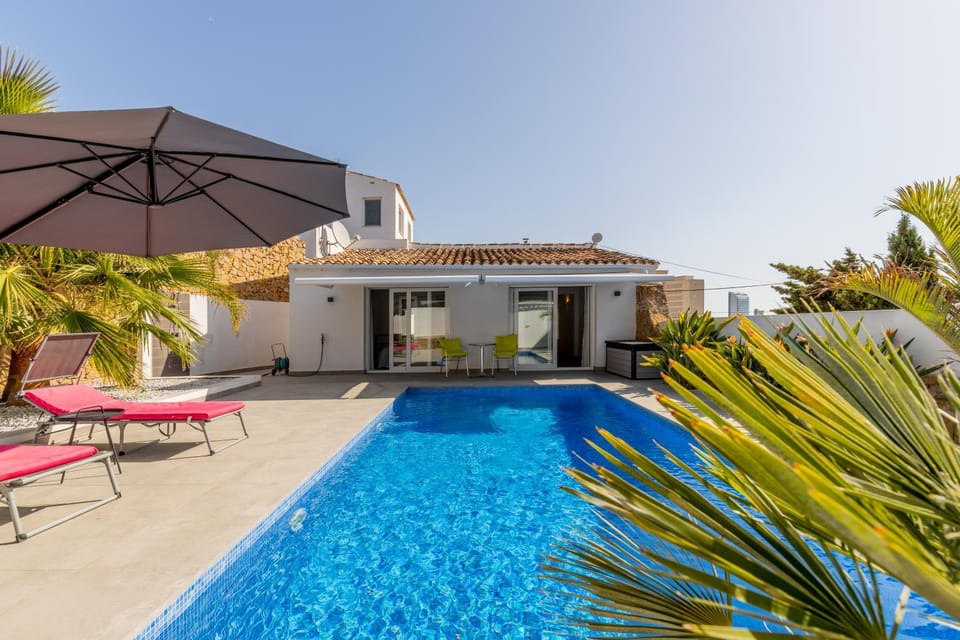 Property building, Living room, Swimming pool
