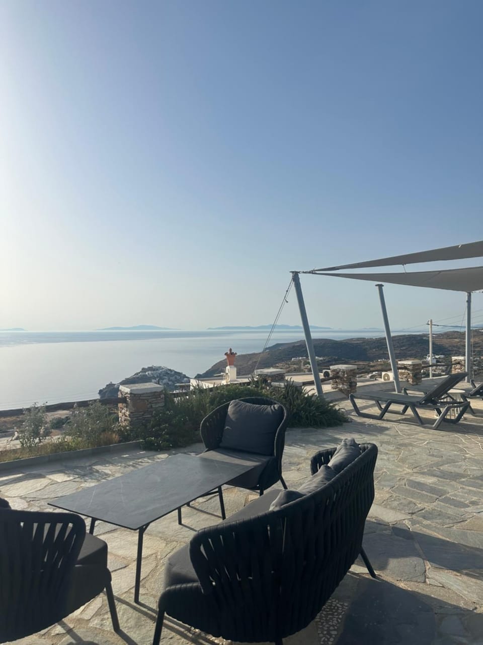 Day, Natural landscape, View (from property/room), Balcony/Terrace, Seating area, Sea view, sunbed