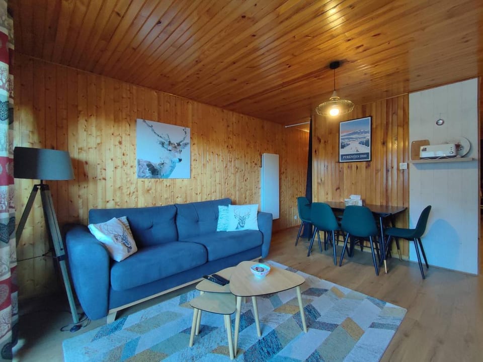 Appartement rénové 3 pièces cabine, 50m des pistes, 8 couchages, balcon SUD, Wifi, TV Cabin in Bolquère