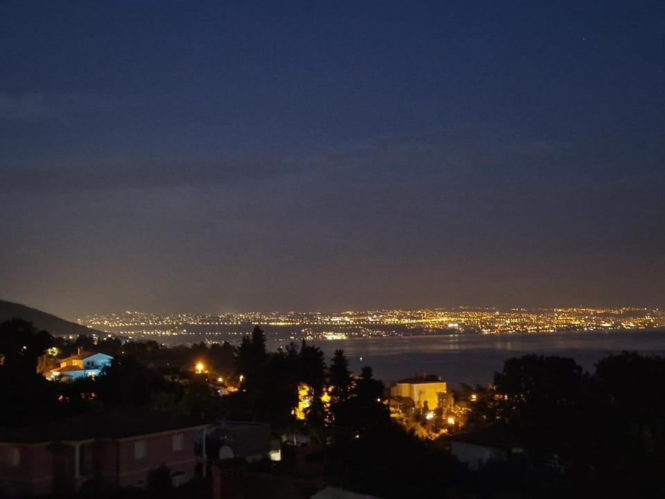 Night, City view, Sea view