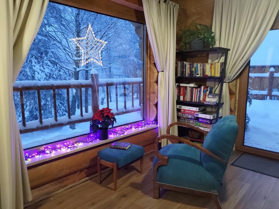 Winter, Library, View (from property/room), Balcony/Terrace, Living room, Seating area