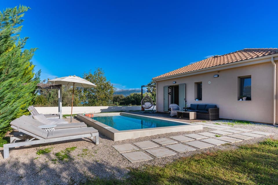 Property building, Pool view, Swimming pool, sunbed