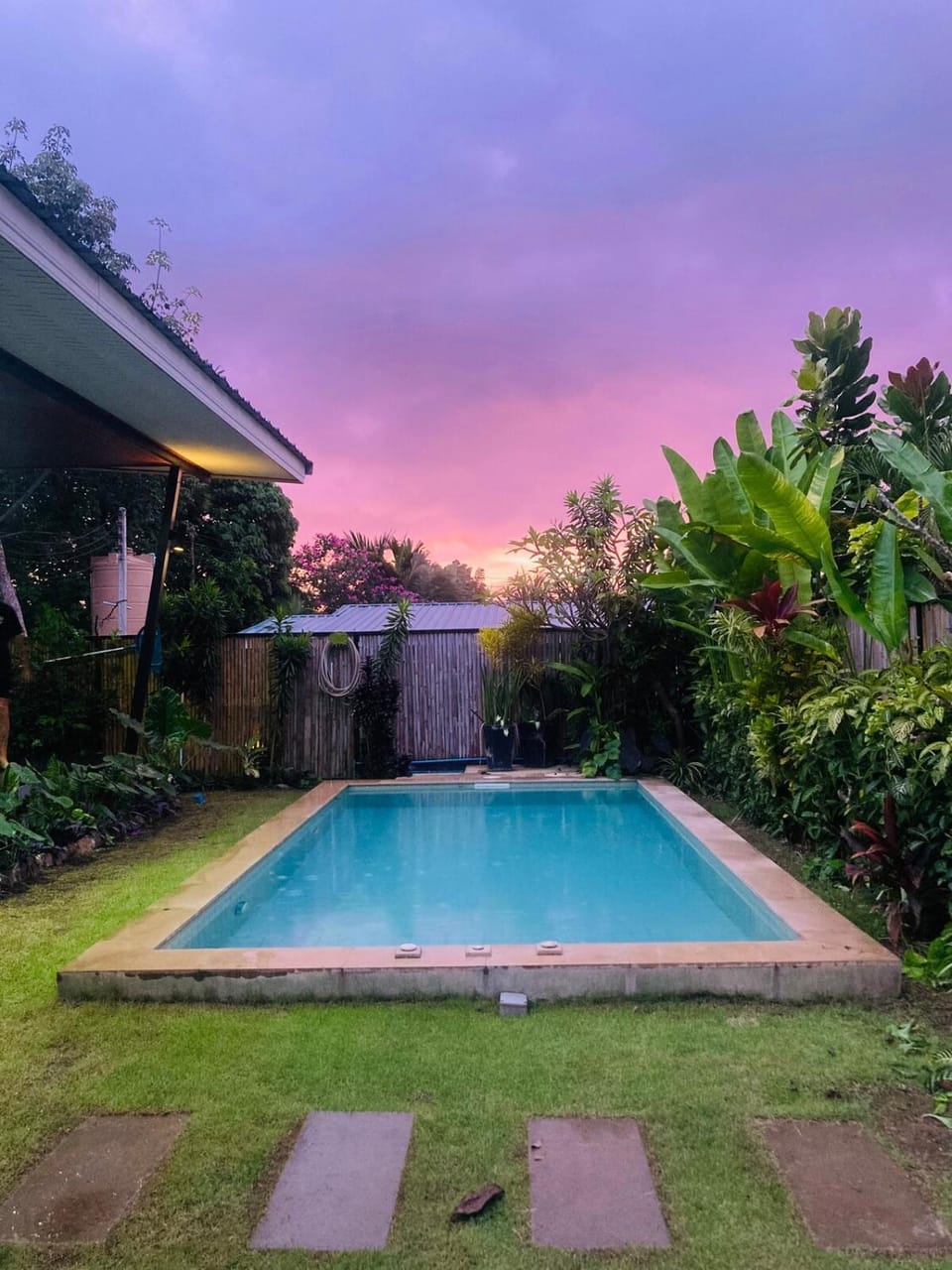 Garden, Pool view, Swimming pool, Sunset