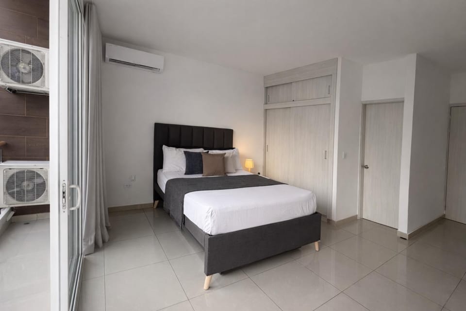 Bed, Photo of the whole room, Bedroom, wardrobe, air conditioner