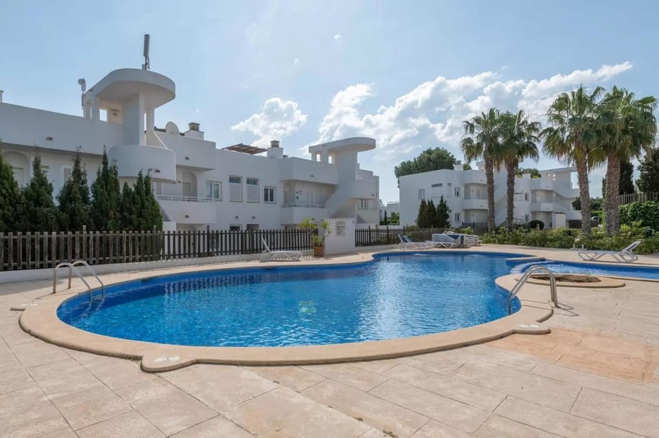 Property building, Living room, Swimming pool