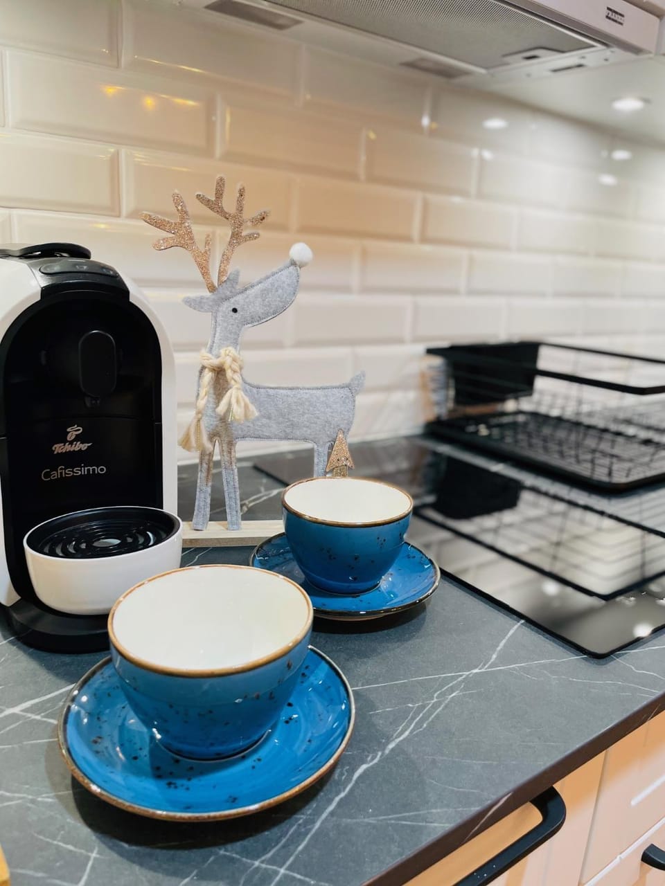 Coffee/tea facilities, Kitchen or kitchenette, stove