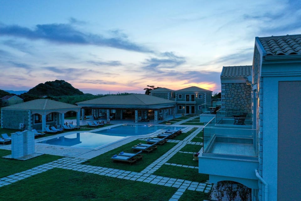 Garden, Pool view, Sunset