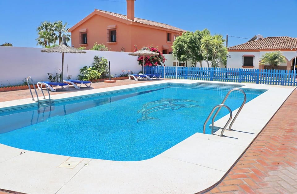 Swimming pool, sunbed