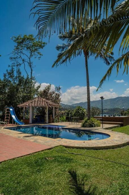 Day, Natural landscape, Garden, Mountain view, Pool view, Swimming pool